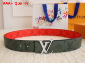 LV Initiales 40mm Reversible Belt in Khaki Green and Red Monogram Coated Canvas M8394U Replica