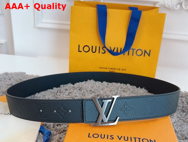 LV Initiales 40mm Reversible Belt in Navy Embossed Monogram Taurillon Leather Replica
