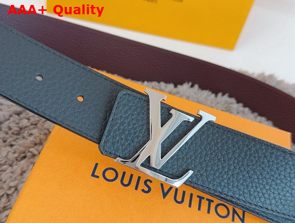 LV Initiales 40mm Reversible Belt in Navy and Bordeaux Taurillon Leather Replica