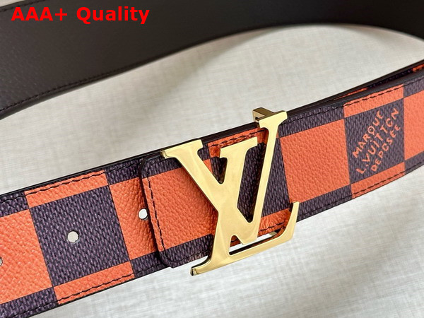 LV Initiales 40mm Reversible Belt in Orange Damier Pop Coated Canvas Replica