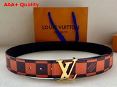 LV Initiales 40mm Reversible Belt in Orange Damier Pop Coated Canvas Replica