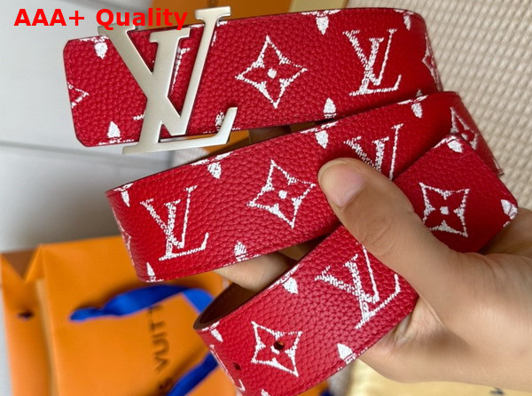 LV Initiales 40mm Reversible Belt in Red Taurillon Leather M8457V Replica