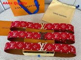 LV Initiales 40mm Reversible Belt in Red Taurillon Leather M8457V Replica
