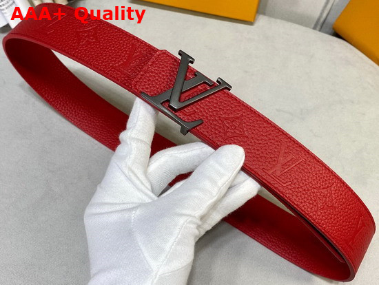 LV Initiales 40mm Reversible Belt in Red Taurillon Monogram Leather Replica