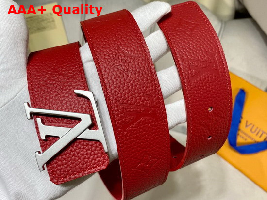 LV Initiales 40mm Reversible Belt in Red Taurillon Monogram Leather Replica