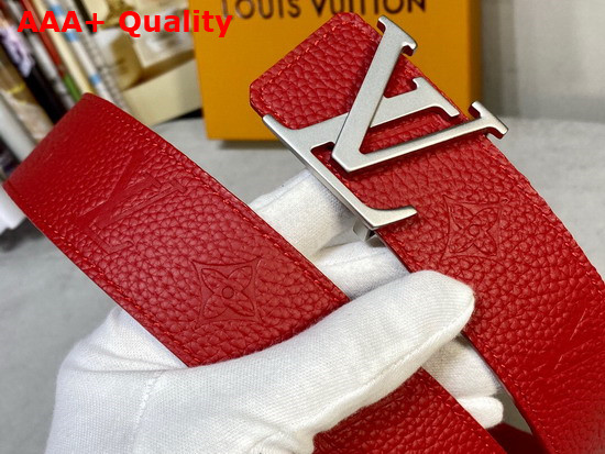 LV Initiales 40mm Reversible Belt in Red Taurillon Monogram Leather Replica