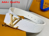 LV Initiales 40mm Reversible Belt in White Taurillon Monogram Leather Replica