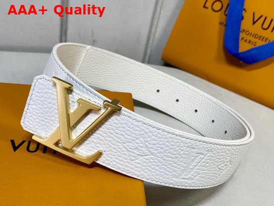 LV Initiales 40mm Reversible Belt in White Taurillon Monogram Leather Replica