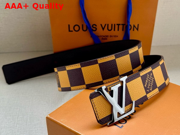 LV Initiales 40mm Reversible Belt in Yellow Damier Pop Coated Canvas M8546V Replica