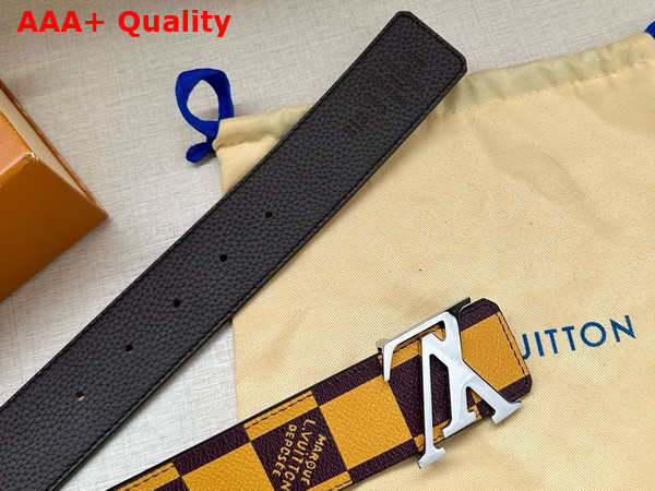 LV Initiales 40mm Reversible Belt in Yellow Damier Pop Coated Canvas M8546V Replica