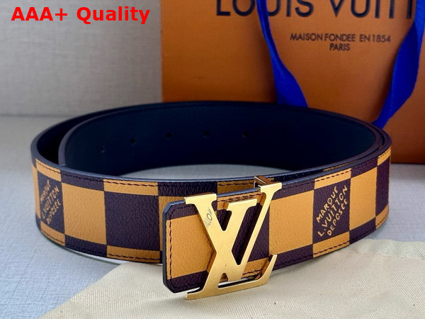 LV Initiales 40mm Reversible Belt in Yellow Damier Pop Coated Canvas M8546V Replica