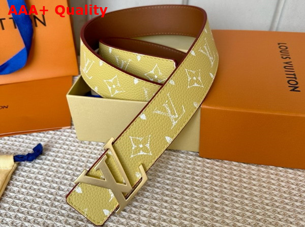 LV Initiales 40mm Reversible Belt in Yellow Taurillon Leather M8458V Replica