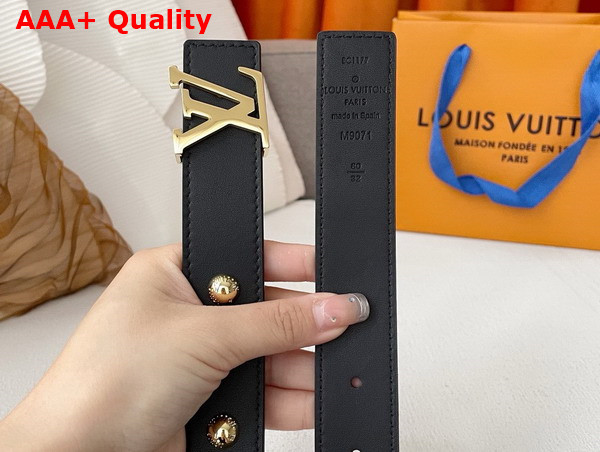 LV Initiales Studs 30mm Reversible Belt in Black Calfskin Leather M8242U Replica