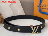 LV Initiales Studs 30mm Reversible Belt in Black Calfskin Replica