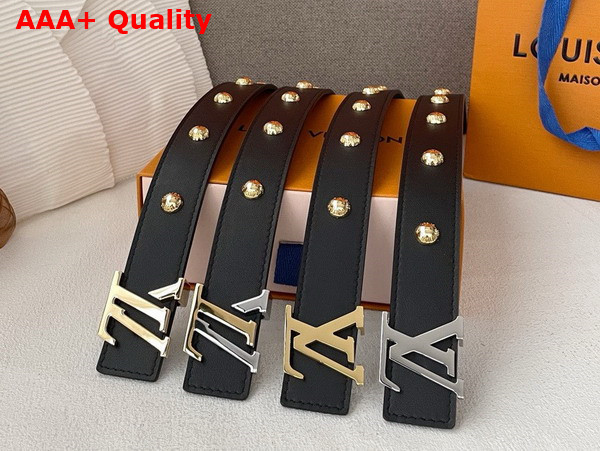 LV Initiales Studs 30mm Reversible Belt in Black Calfskin Replica