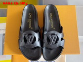LV Isola Flat Comfort Mule in Black Calf Leather 1ACPCI Replica