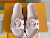 LV Isola Flat Comfort Mule in Rose Clair Pink Calf Leather 1ACPE5 Replica