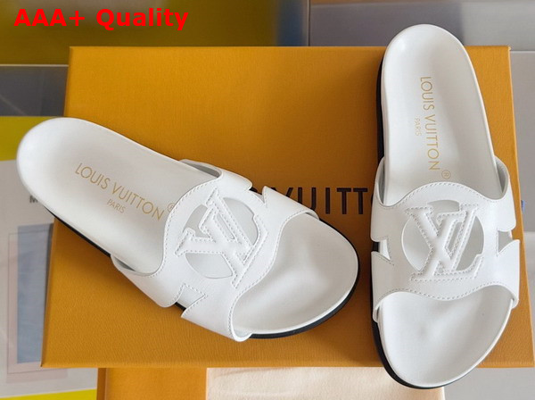 LV Isola Flat Comfort Mule in White Calf Leather 1ACPBH Replica