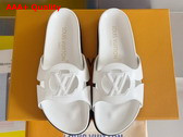 LV Isola Flat Comfort Mule in White Calf Leather 1ACPBH Replica