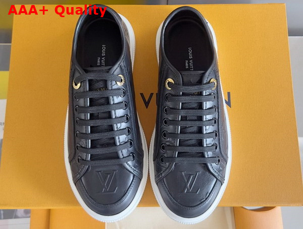 LV Lagoon Sneaker in Black Monogram Debossed Calf Leather Replica