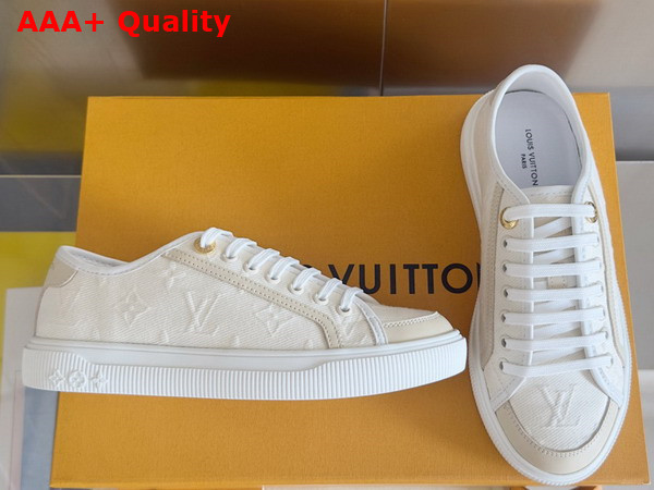LV Lagoon Sneaker in Ecru White Canvas 1AHOQP Replica