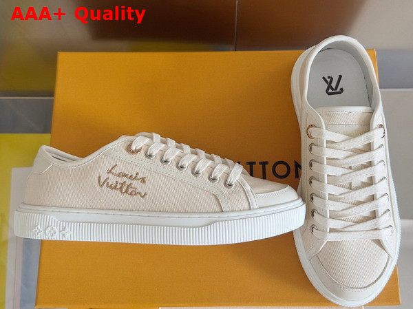 LV Lagoon Sneaker in Ecru White Canvas 1AIDX7 Replica