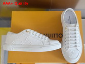 LV Lagoon Sneaker in White Monogram Debossed Calf Leather Replica