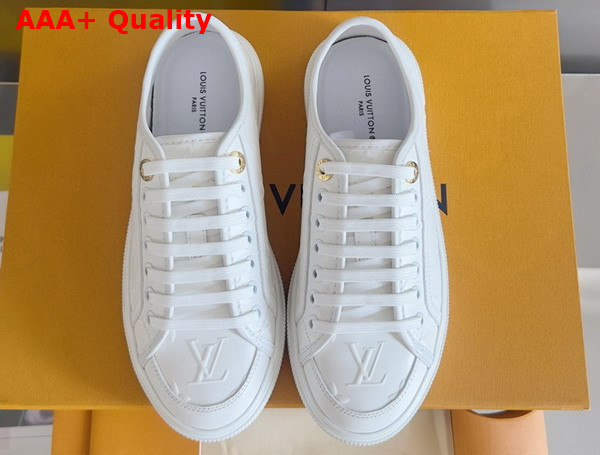 LV Lagoon Sneaker in White Monogram Debossed Calf Leather Replica