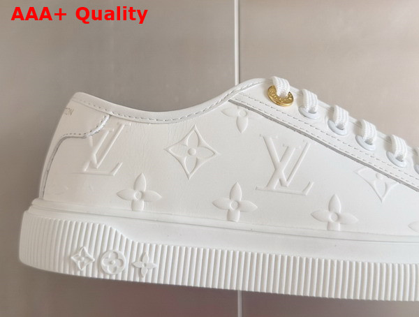 LV Lagoon Sneaker in White Monogram Debossed Calf Leather Replica