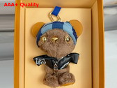 LV Louis Bear Bag Charm Black Synthetic Fur M03206 Replica