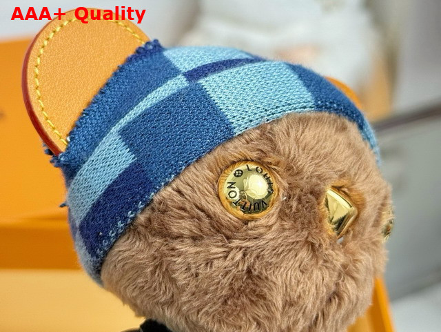 LV Louis Bear Bag Charm Black Synthetic Fur M03206 Replica