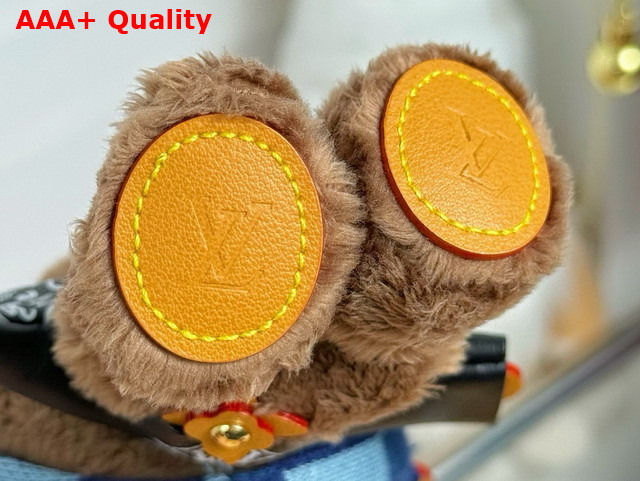 LV Louis Bear Bag Charm Black Synthetic Fur M03206 Replica