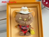 LV Louis Bear Bag Charm Red Synthetic Fur M03176 Replica