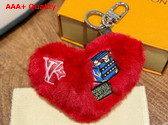 LV Lucky Heart Bag Charm in Red Velvet M03171 Replica