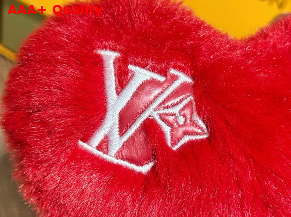 LV Lucky Heart Bag Charm in Red Velvet M03171 Replica
