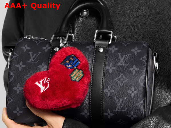 LV Lucky Heart Bag Charm in Red Velvet M03171 Replica