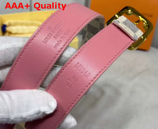 LV Malletier 25mm Belt Rose Damier Azur Canvas and Calf Leather Lining M9942U Replica