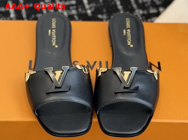 LV Mare Flat Mule in Black Plain Calf Leather 1AITR8 Replica