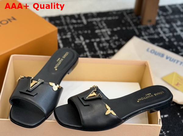 LV Mare Flat Mule in Black Plain Calf Leather 1AITR8 Replica