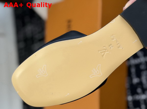 LV Mare Flat Mule in Black Plain Calf Leather 1AITR8 Replica