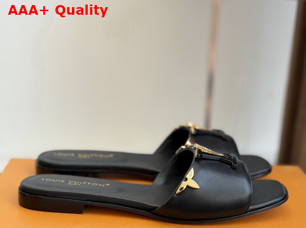 LV Mare Flat Mule in Black Plain Calf Leather 1AITR8 Replica