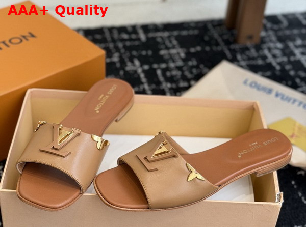 LV Mare Flat Mule in Natural Plain Calf Leather Replica