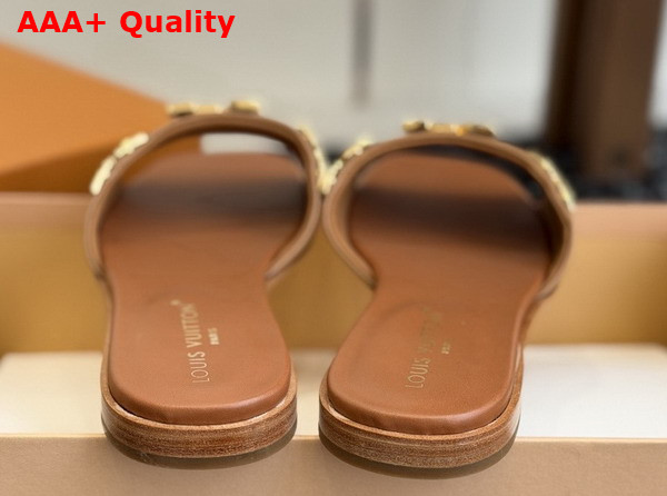 LV Mare Flat Mule in Natural Plain Calf Leather Replica