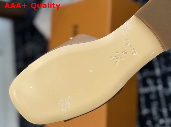 LV Mare Flat Mule in Natural Plain Calf Leather Replica