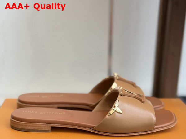 LV Mare Flat Mule in Natural Plain Calf Leather Replica