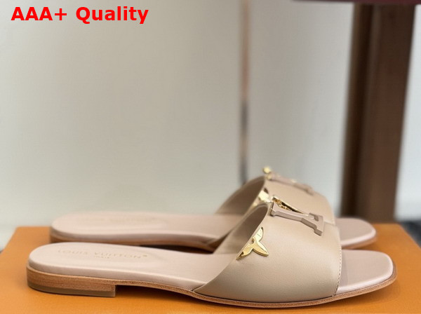 LV Mare Flat Mule in Nudel Plain Calf Leather Replica