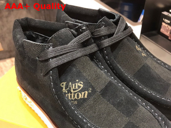 LV Mods Ankle Boot in Black Damier Suede Calf Leather Replica