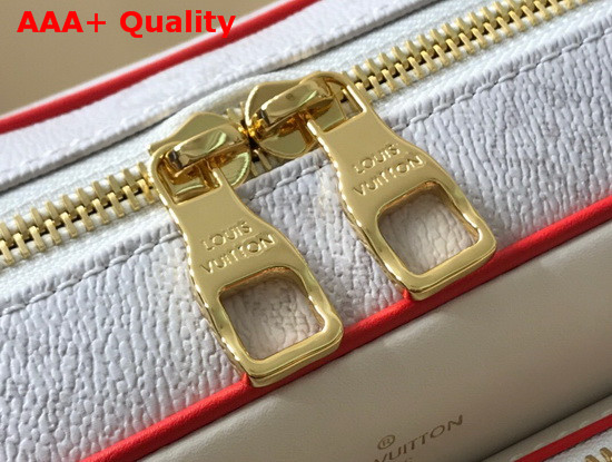 LV NBA Nil Messenger Bag in White Monogram Canvas and Red Cowhide Leather Trim Replica