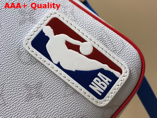 LV NBA Nil Messenger Bag in White Monogram Canvas and Red Cowhide Leather Trim Replica