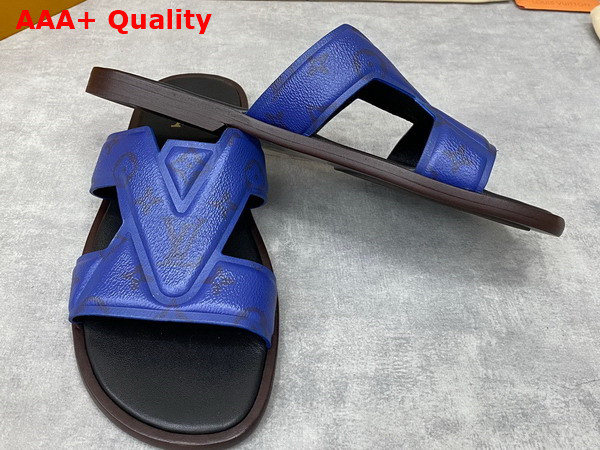 LV Oasis Mule in Blue Monogram Grained Calf Leather 1AAR3P Replica